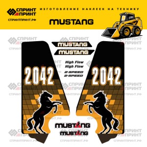 Наклейки на мини погрузчик MUSTANG 2042